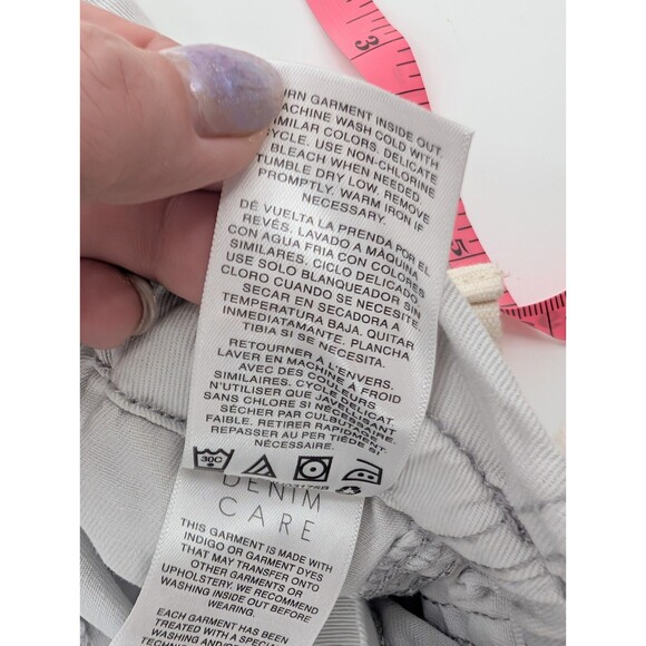 Kensie Jeans The Ella High Rise Gray Straight Ankle Tie Cotton Pants Size 4/27 - Picture 5 of 9